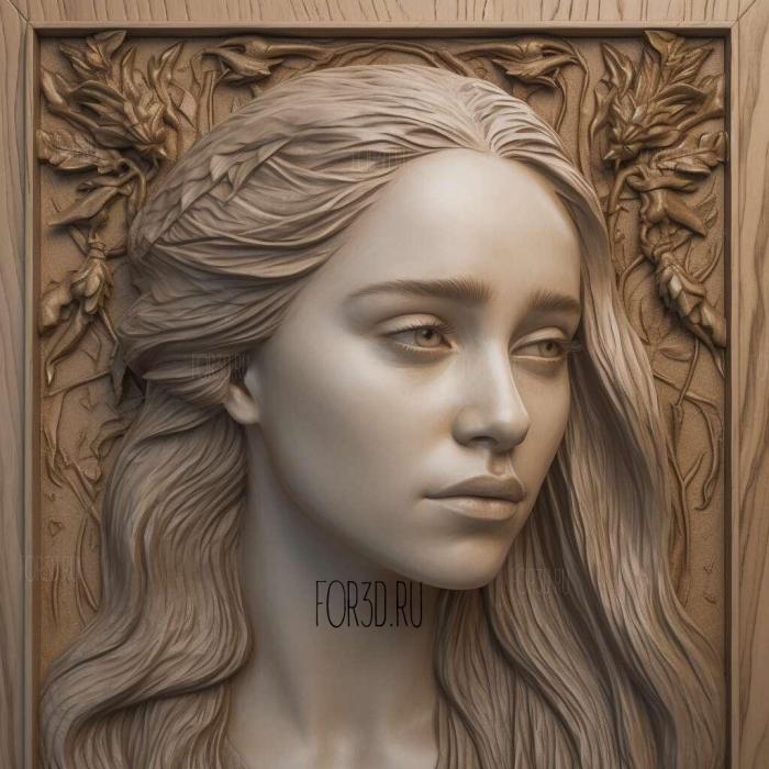 Emilia Clarke 4 stl model for CNC